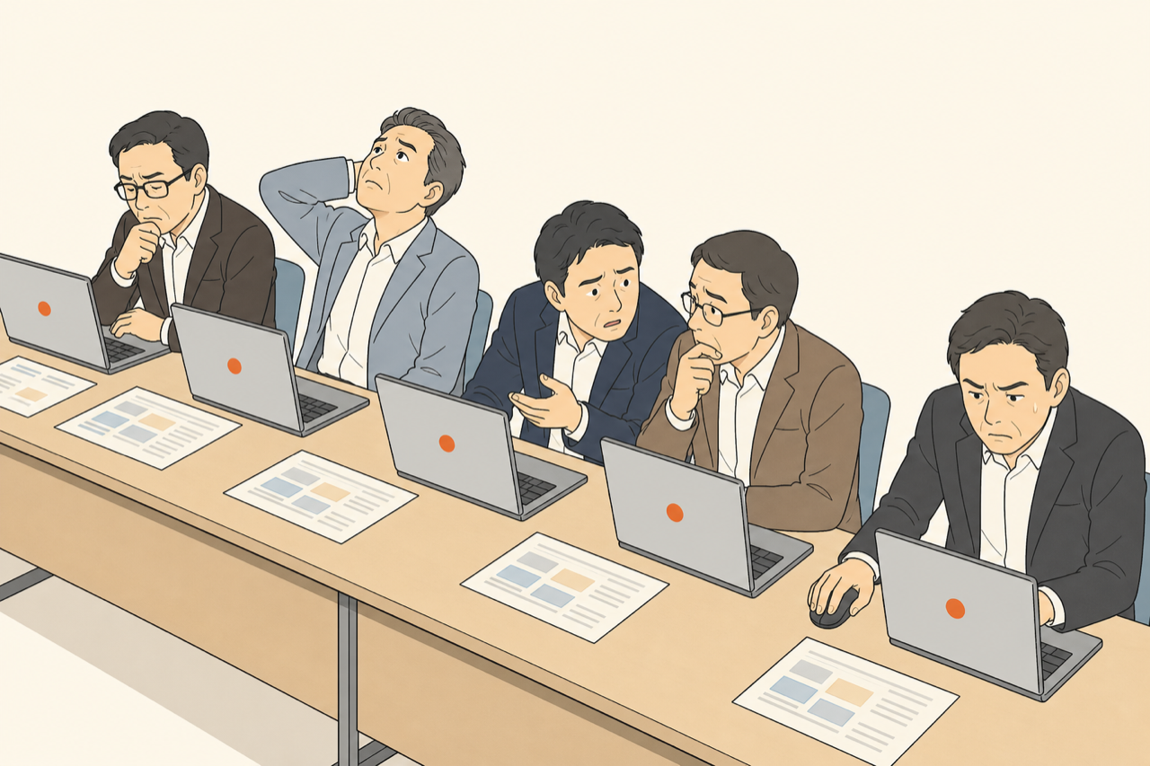 勉強会で参加者が同じ設定箇所でつまずいている様子